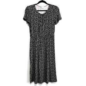 Boden Navy Blue Floral Print Midi Dress